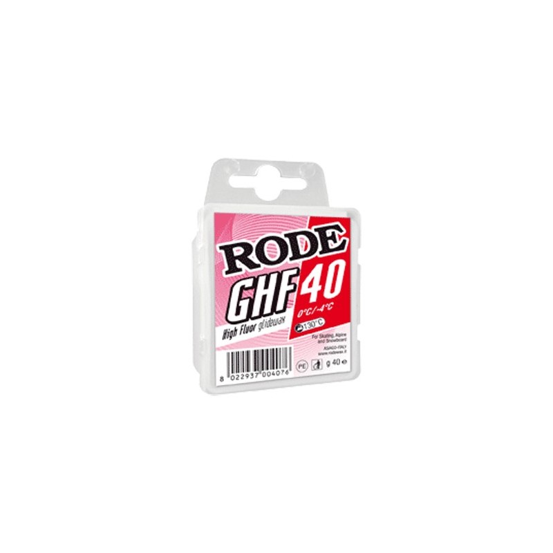 Fart à fluor élevé RODE GHF 40 rouge 0°C...-4°C, 40 g Fart à fluor élevé RODE GHF 40 rouge 0°C...-4°C, 40 g